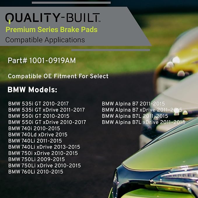 Premium Semi-Metallic Rear Brake Pads Compatible - Image 3
