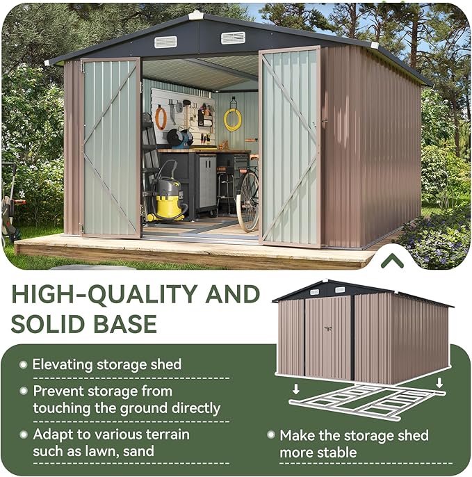 Aoxun 10 x 12FT Outdoor Storage Shed - Image 3