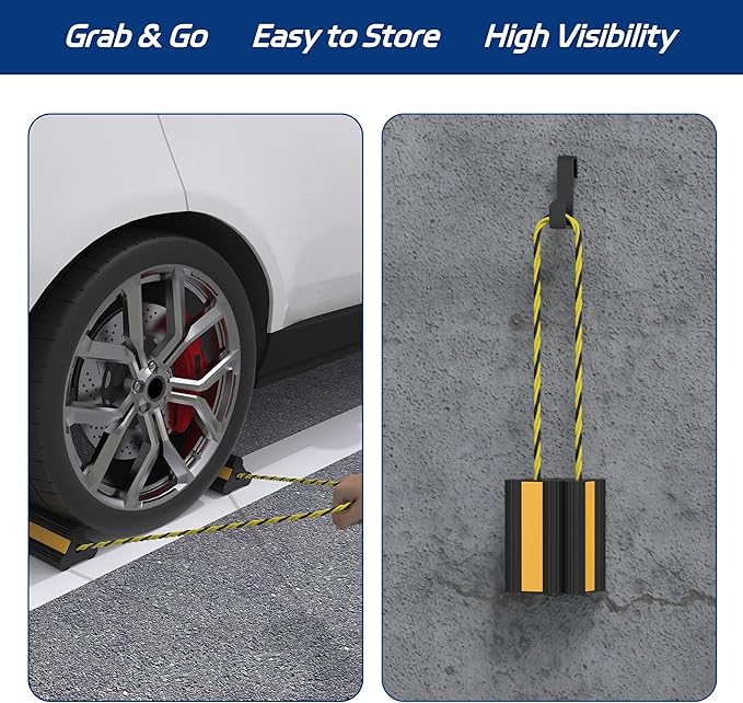 Heavy Duty Rubber Wheel Chock, Non-Slip Tire Stopper - Image 7