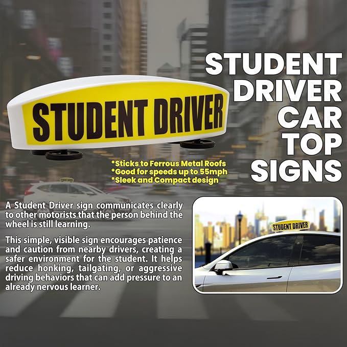 Student Driver Sign for Car Top - Image 7
