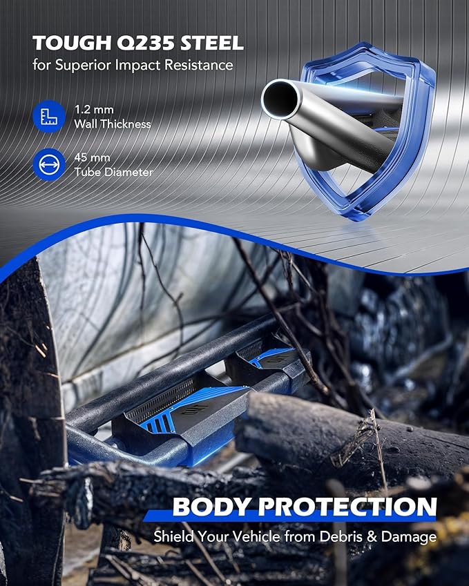 Running Boards Compatible with Toyota Tacoma Double Cab 2005-2023, 6.6" Side - Image 8