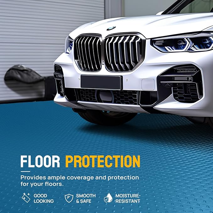 TUFFIOM 7.5 x 17 FT Garage Floor Mat, Thickened Diamond Plate PVC Garage Mats - Image 2