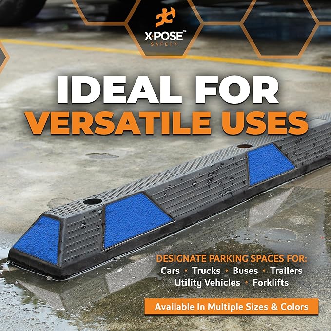 Xpose Safety 72" Heavy Duty Rubber Parking Stopper – Bulk Half Pallet 24 Pack - Image 6