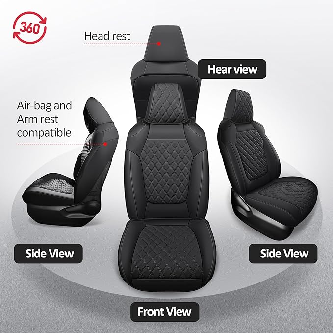 MIROZO Seat Covers for rav4, Waterproof Car Seat Covers Faux Leather Seat Cover - Image 6