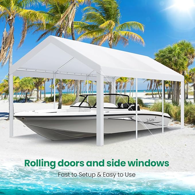 COBIZI Carport Canopy 12x20 Heavy Duty Car Tent Garage, Galvanized Frame Car - Image 7