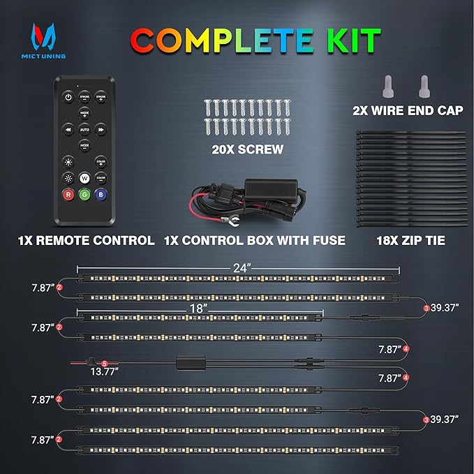 MICTUNING 8Pcs N8+ RGBW Underglow LED Lights - Image 7