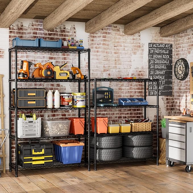 SINGAYE 4 Garage Heavy Duty Shelving Unit Kitchen Pantry Close Home Organizers - Image 6