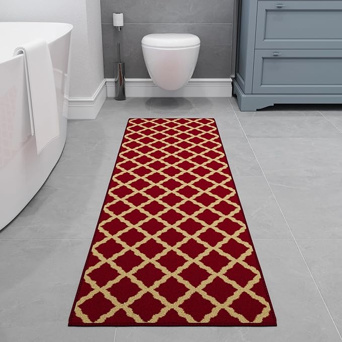 Ottomanson Hallway Runner Rug 1'10" x 7' Non Slip Trellis Area Rugs Easy to - Image 13