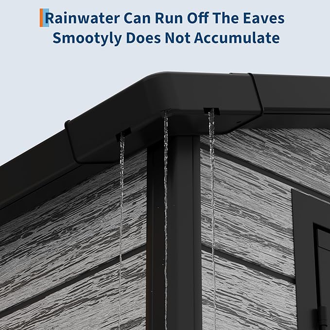 All-Weather Resin Shed with Window, Outdoor Plastic Garden Shed with Lockable - Image 7