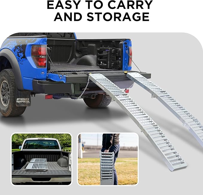 Rockland 72" x 9" Tri-Fold Steel Truck Ramps, 1000 LBS Capacity, Folding - Image 3
