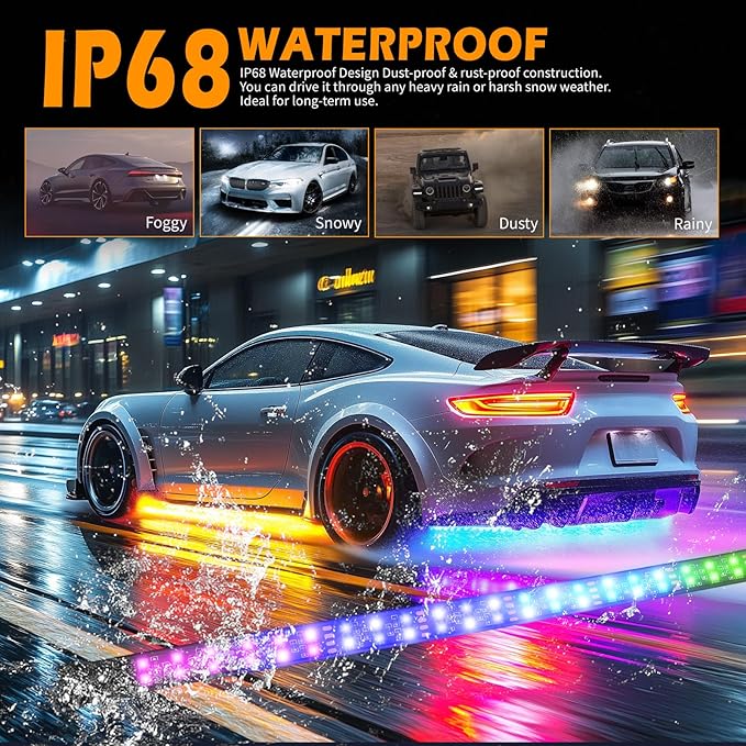 JMTBNO Car Underglow Neon Accent Strip Lights - Image 4