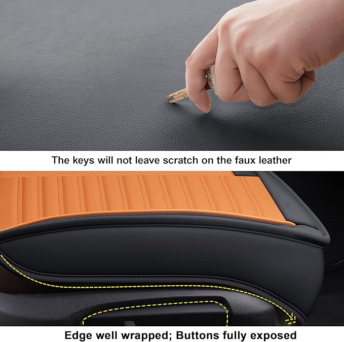 LINGVIDO Universal Car Seat Cover, Breathable and Waterproof Faux Leather - Image 5