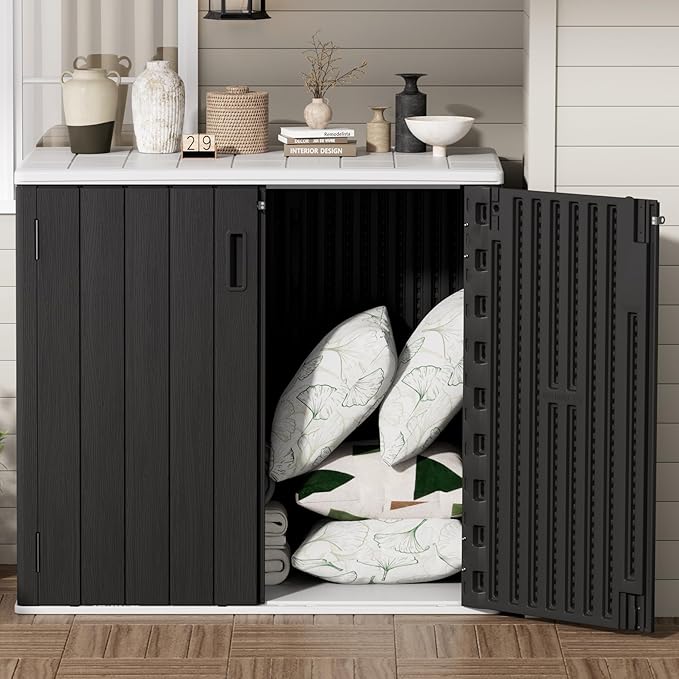 37Cu.ft Outdoor Storage Shed Waterproof, Horizontal Outdoor Storage Cabinet - Image 7
