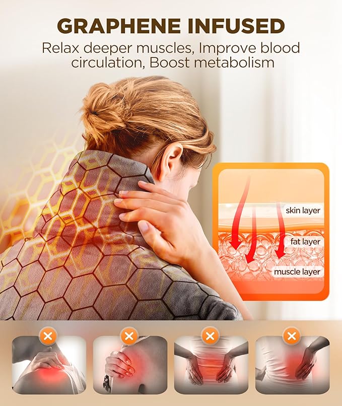 Graphene-Infused Heating Pad 3X Deeper Pain Relief, Weighted Instant Heating - Image 3