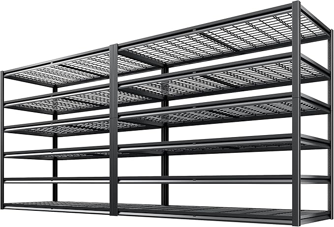 REIBII 3500LBS Garage Shelving, Adjustable Storage Shelves Heavy Duty, 6 Tier by REIBII