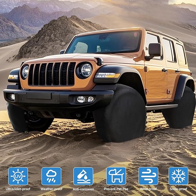 Rough Tire Covers 4 Pack, Waterproof Vinyl Wheel Protectors - Image 6