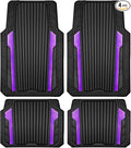 CAR PASS Heavy Duty Rubber Car Mats Metallic, Aluminum Film All Weather Floor by CARPASS