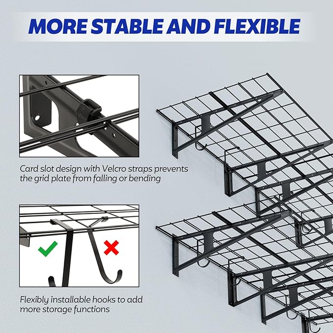 2-Pack Garage Wall Shelving, 2x6 FT Garage Shelving Wall Mounted, Heavy Duty - Image 6