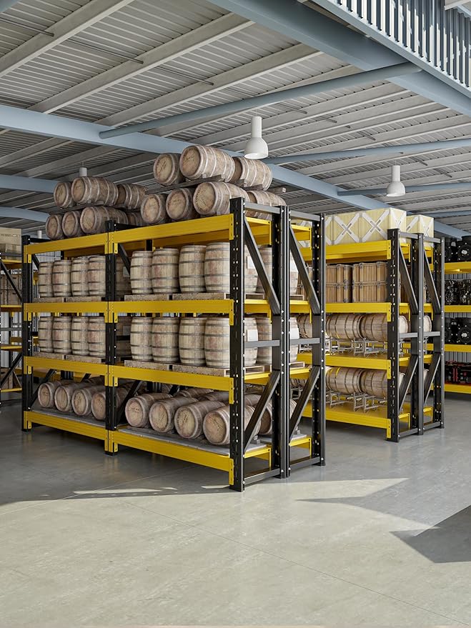 4-Tier Storage Shelves, Adjustable Industrial Metal Shelf System, 500lbs - Image 4