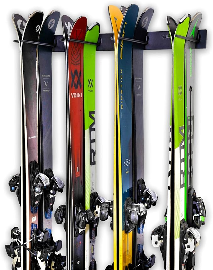 StoreYourBoard Ski Wall Storage Rack – Ski Rack Wall Mount Holds 8 Pairs by StoreYourBoard