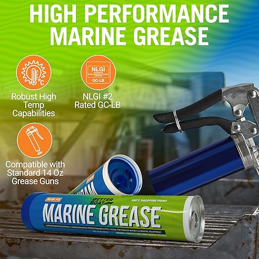 Better Boat Marine Grease Tube, 2 Pack 14 Oz, Waterproof High Temp Trailer - Image 2