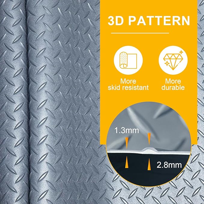 7.5x25 FT Garage Floor Mat, Updated 2.8mm Thicked Flooring Roll - Image 3