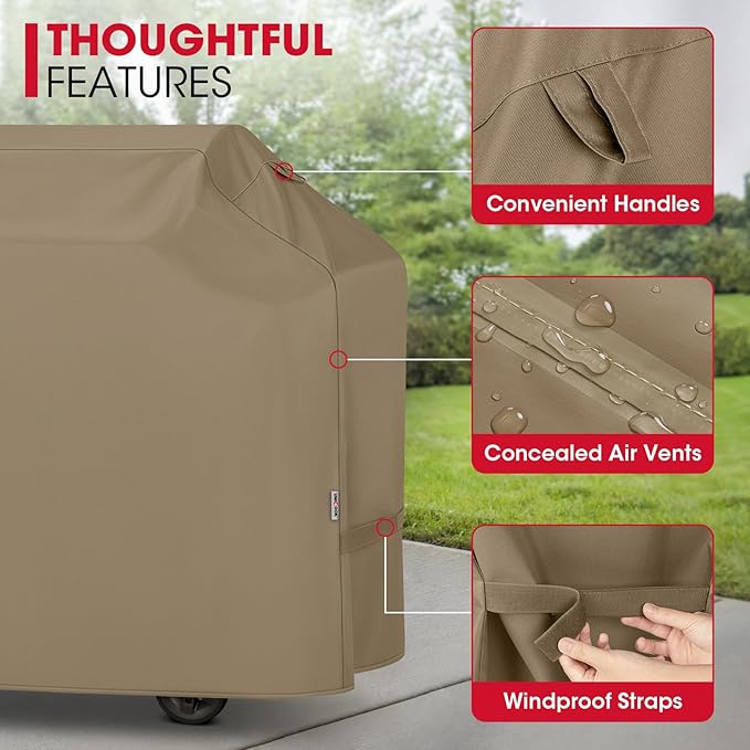Unicook 65 Inch Grill Cover, Heavy Duty Waterproof Gas Grill Cover - Image 6