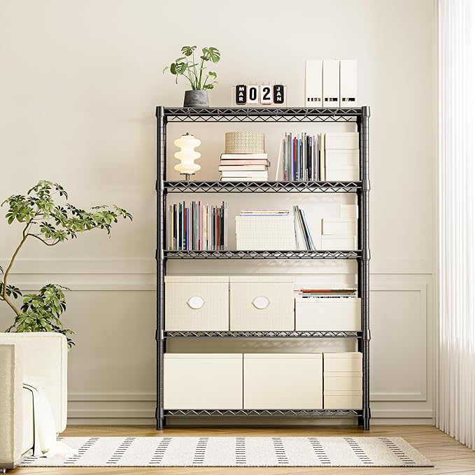 IZEUK 5-Tier Heavy Duty Metal Storage Shelving Unit, Adjustable Steel Wire Rack - Image 6