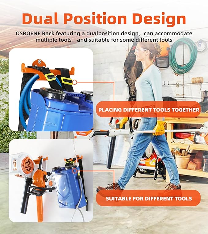 Backpack Leaf Blower Hanger, 2 Pack Backpack Sprayer Wall Mount, Heary Duty - Image 5