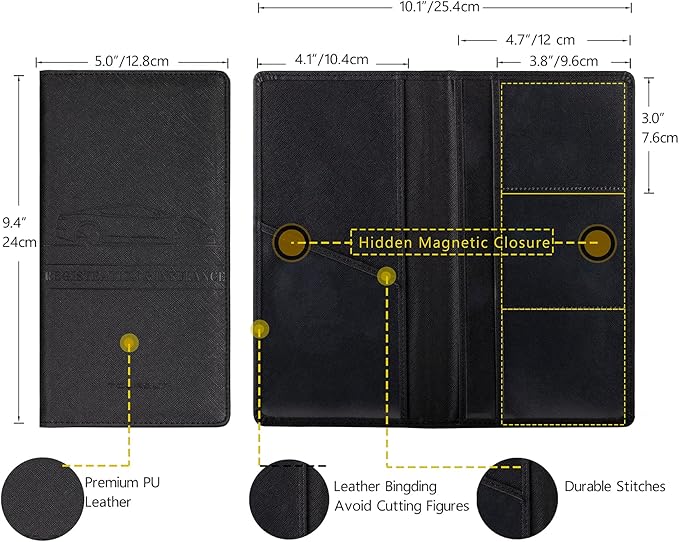 TOURSUIT Car Registration and Insurance Card Holder, Vehicle License Document - Image 4