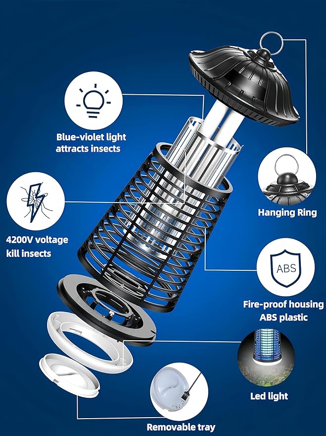 Bug Zapper Outdoor Indoor, 4200V Electric Mosquito Zapper Outdoor - Image 7