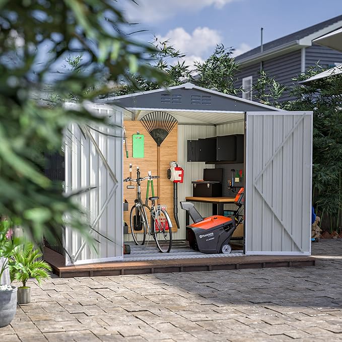Outdoor Storage Shed, 8X6 FT Metal Garden Shed - Image 4