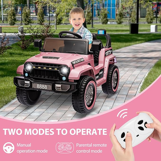 12V Kids Ride on Truck Car, w/Parent Remote Control, Twin 35w Motors, 3 Speeds - Image 2