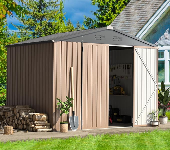 AECOJOY 8' x 6' Metal Storage Shed - Image 2