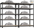 2 Packs 35.5" W x 16" D x 71" H Adjustable Garage Storage Shelves by BuxWellBang