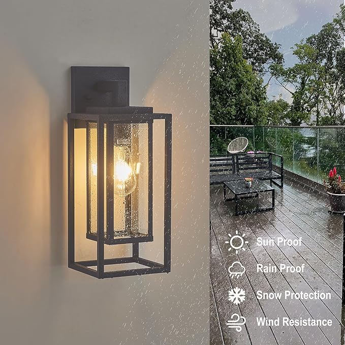 18" Outdoor Wall Light Fixtures Waterproofed Exterior Lantern W/Sturdy - Image 7