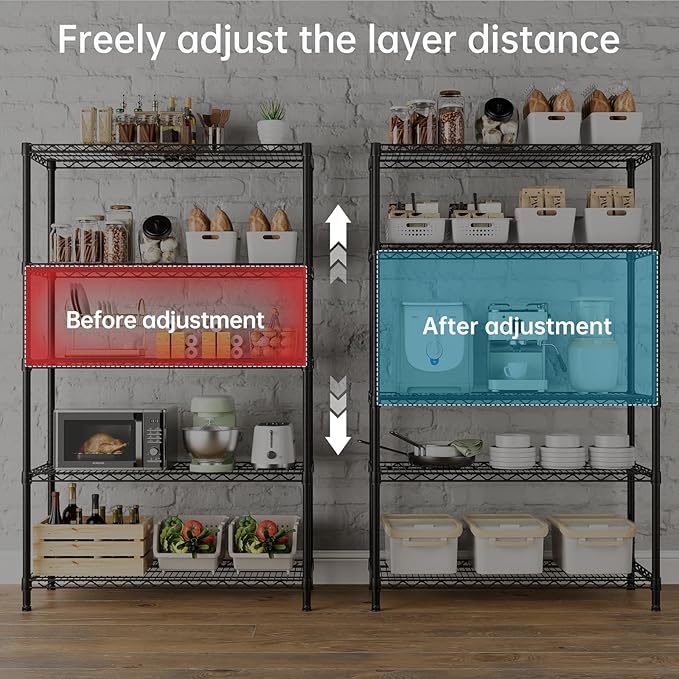 SINGAYE 5 Garage Heavy Duty Shelving Unit Kitchen Pantry Close Home Organizers - Image 5