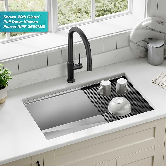 KRAUS Kore Workstation 30-inch Undermount 16 Gauge Stainless Steel Kitchen Sink - Image 2