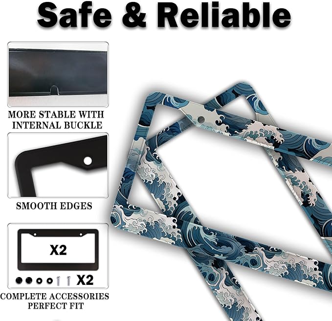 License Plate Frames for Men Multicolor License Plate Frame Holder for Women - Image 4