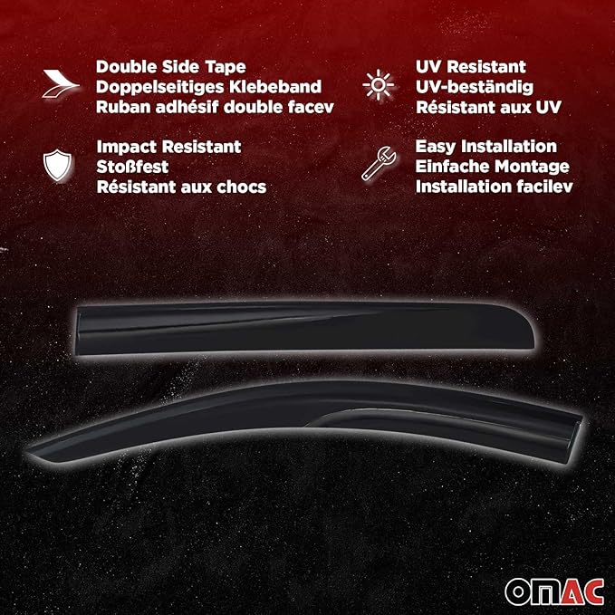 OMAC Window Visor Vent Rain Guard Deflector - Image 6