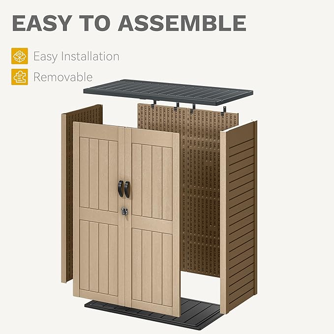 DWVO 59 Cu. Ft. Vertical Storage Shed, Weatherproof Outdoor Tall Cabinet - Image 5