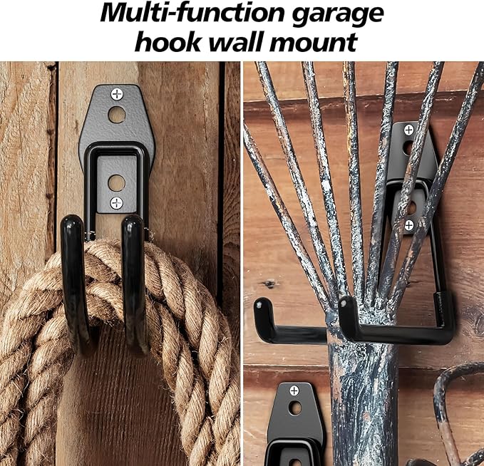 30 Pack Heavy Duty Garage Hooks, Solid Steel Wall Mount Hangers, - Image 6
