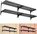 2-Pack×2 Tier 1.3x3ft Garage Shelving Wall Mounted, 800 lbs Load by Unknown