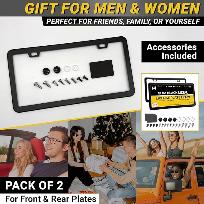 Premium Slim Matte Black License Plate Frames – 2 Pack, Rust-Free Stainless - Image 9