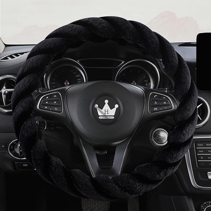 Luxury Fluffy Winter Car Steering Wheel Cover - Image 2