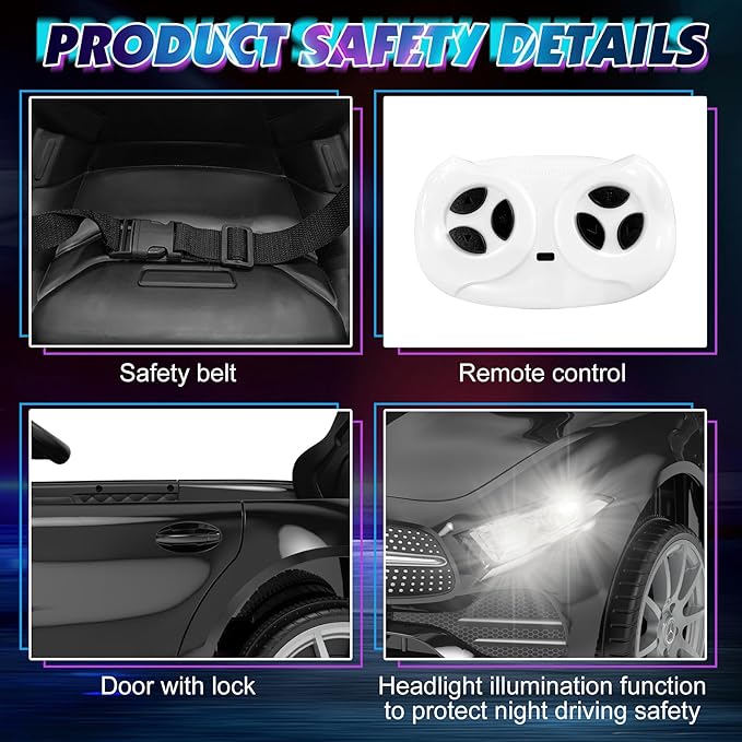 12V Kids Ride On Car with 2.4G Remote Control, Battery Powered Electric Car - Image 4