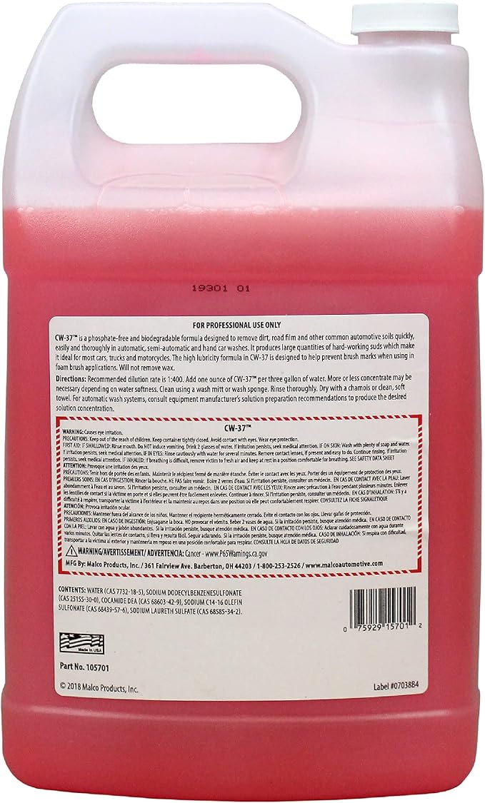 Malco CW-37 Premium Car Wash Concentrate - Image 2