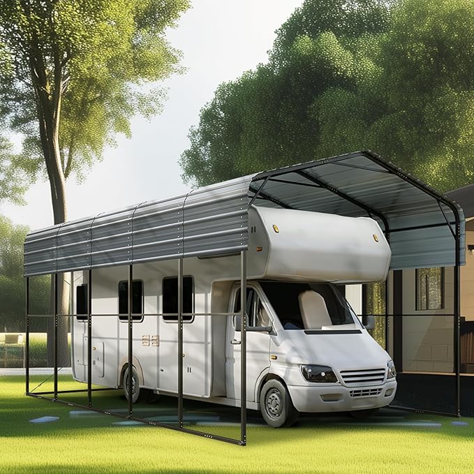 PHI VILLA 25 x 14 ft Heavy Duty Metal Carport by PHIVILLAThepioneerofcomfortablehouseholdsupplies