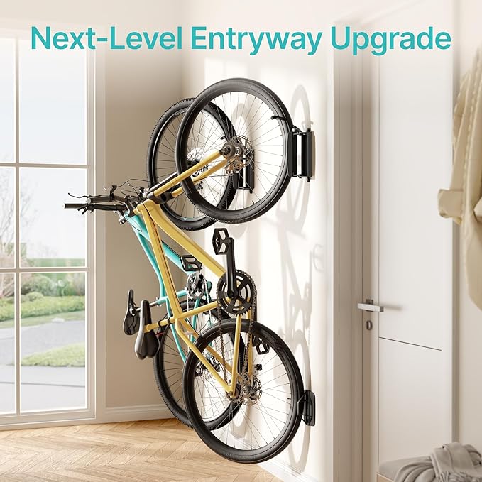 Bike Rack Garage, Bike Wall Mount Heavy Duty, Holds 77 Lbs, Swivel Bike Hangers - Image 7