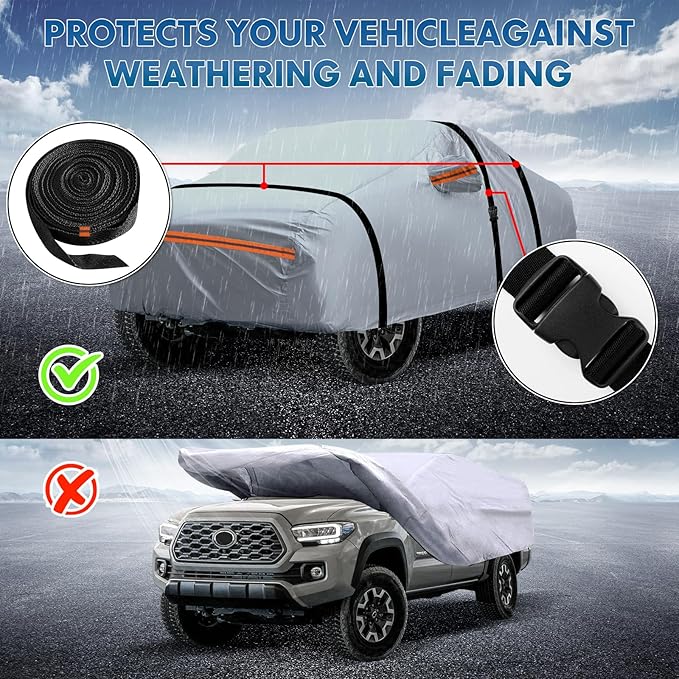 KEYOOG Car Cover, Fit for 178"-189" Length Sedan, 6-Layer All-Weather Waterproof - Image 5